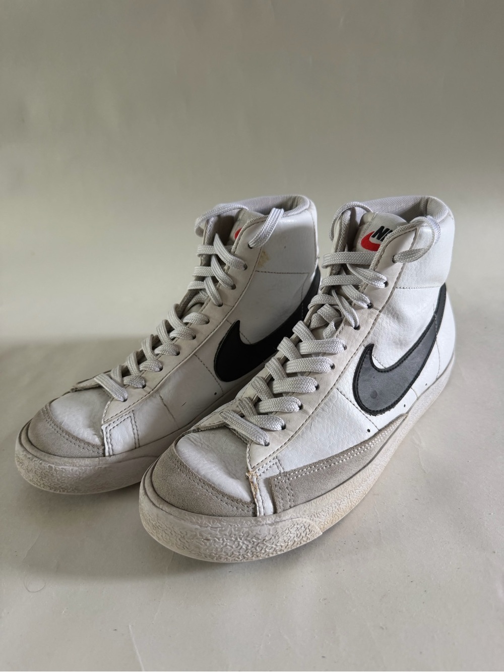 Nike White and Black High-Top Sneakers